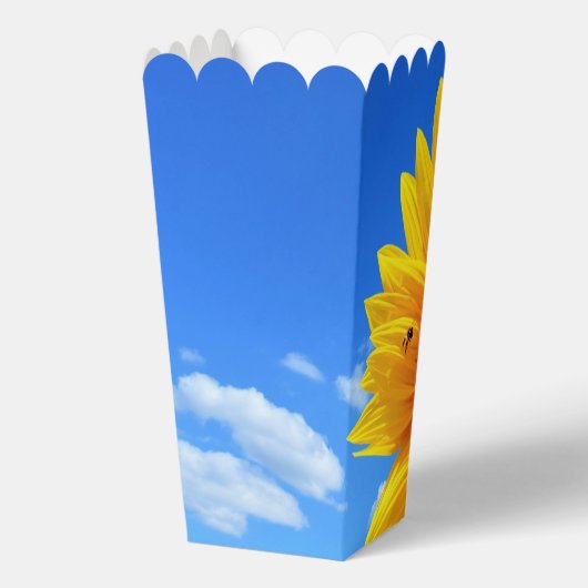 Zonnebloem en bijen Popcorn Box Bedankdoosjes (Achterkant)