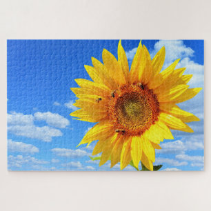 Zonnebloem en bijen puzzel