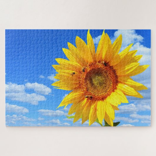 Zonnebloem en bijen puzzel (Horizontaal)