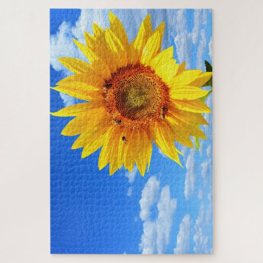 Zonnebloem en bijen puzzel legpuzzel (Verticaal)