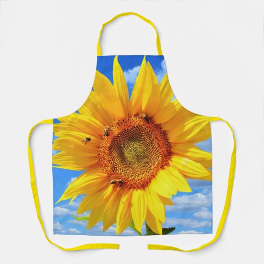 Zonnebloem en bijen Schort (Voorkant)