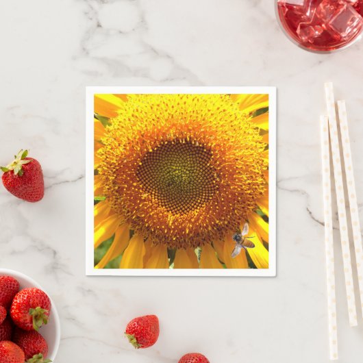 Zonnebloem en bijen servetten (Insitu)