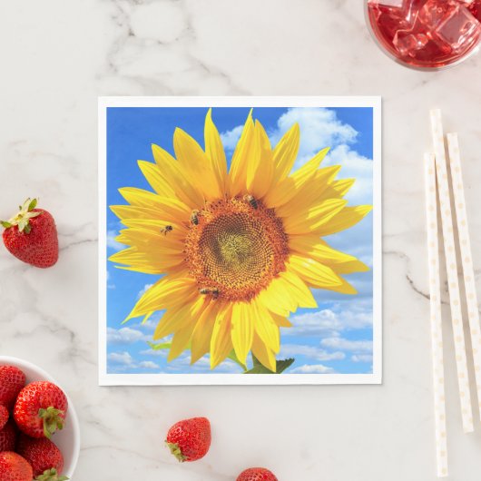 Zonnebloem en bijen servetten (Insitu)