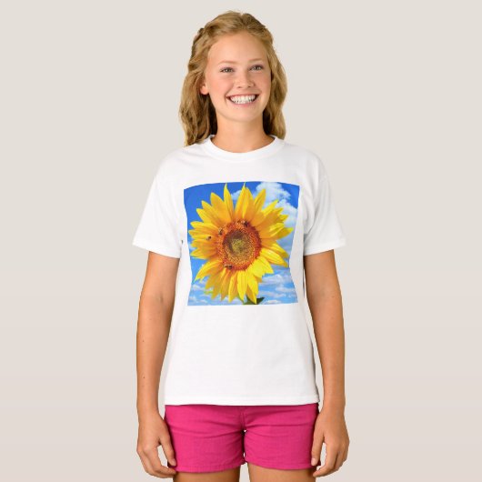Zonnebloem en bijen T-shirt (Voorkant volledig)