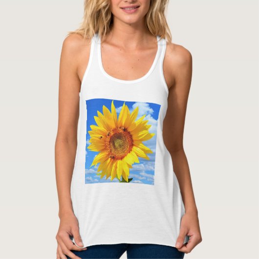 Zonnebloem en bijen Tanktop (Voorkant)