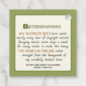 ZONNEBLOEM EN BIJENGROEN HONINGPRODUCT LABEL (Achterkant)