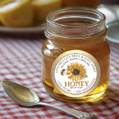 Zonnebloem en bijenhoning Label Gold Border