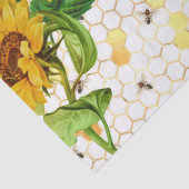 Zonnebloem- en bijenserie, ontwerp acht tissuepapier (Detail)