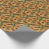 Zonnebloem- en bijenserie, ontwerp twaalf cadeaupapier (Hoek)