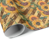 Zonnebloem- en bijenserie, ontwerp twaalf cadeaupapier (Rol Hoek)