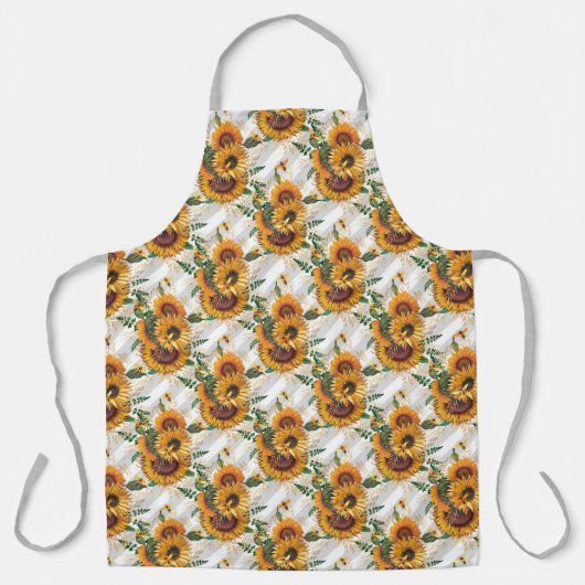 Zonnebloem- en bijenserie, ontwerp twaalf schort (Voorkant)