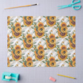 Zonnebloem- en bijenserie, ontwerp twaalf tissuepapier (Craft)