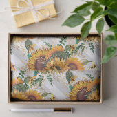 Zonnebloem- en bijenserie, ontwerp twaalf tissuepapier (Geschenk)