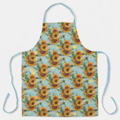 Zonnebloem- en bijenserie, ontwerp veertien schort (Voorkant)