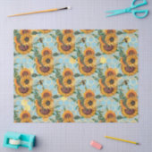 Zonnebloem- en bijenserie, ontwerp veertien tissuepapier (Craft)