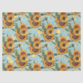 Zonnebloem- en bijenserie, ontwerp veertien tissuepapier (Voorkant)