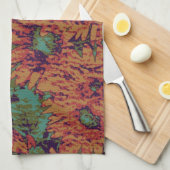Zonnebloem en bladkamouflage op theedoek (Quarter Fold)