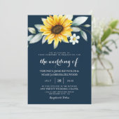 Zonnebloem en blauw Geometrisch Rustisch Kaart (Staand voorkant)