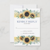 Zonnebloem en blauw Zonnebloem Bindende RSVP (Voorkant)