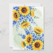 Zonnebloem en Blauwe Baby Shower Kaart (Achterkant)