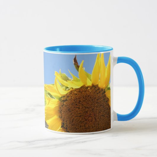 Zonnebloem en blauwe hemden mok (Rechts)