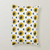 Zonnebloem en blauwe vlinder accent kussen (Achterkant (Verticaal))
