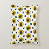 Zonnebloem en blauwe vlinder accent kussen (Voorkant(Verticaal))