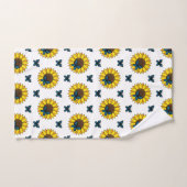 Zonnebloem en blauwe vlinder bad handdoek (Handdoek)