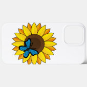 Zonnebloem en blauwe vlinder Case-Mate iPhone case (Achterkant (horizontaal))