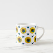 Zonnebloem en blauwe vlinder espresso kop (Rechts)