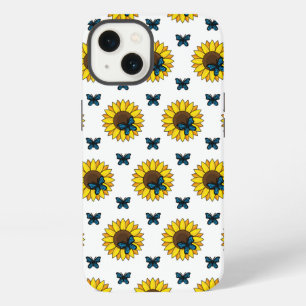 Zonnebloem en Blauwe Vlinder iPhone 13 Hoesje