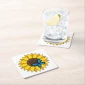 Zonnebloem en blauwe vlinder kartonnen onderzetters (Insitu)