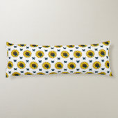 Zonnebloem en blauwe vlinder lichaamskussen (Achterkant)