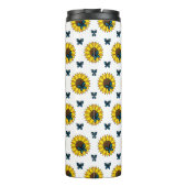 Zonnebloem en blauwe vlinder thermosbeker (Achterkant)
