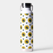 Zonnebloem en blauwe vlinder waterfles (Voorkant)