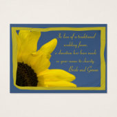 Zonnebloem en Blue Sky Bruiloft Liefdadigheid Favo Visitekaartje (Voorkant)