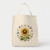 Zonnebloem en botervliegen tote bag (Voorkant)