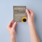 Zonnebloem en -braad, Adverteren Flyer (Hand)