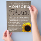 Zonnebloem en -braad, Adverteren Flyer (Hand)