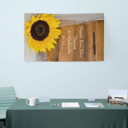 Zonnebloem en Brand Veil country Wedding Spandoek (Beurs)