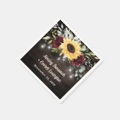 Zonnebloem en bruidsroze roodroodbruin huwelijk servet (Hoek)