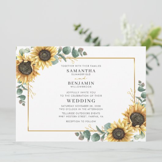 Zonnebloem en bruinkoolbloem kaart (Staand voorkant)