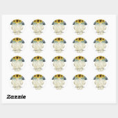 Zonnebloem en Bull Skull Bruiloft Sticker (Vel)