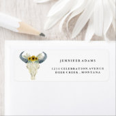 Zonnebloem en Bull Skull Retouradres Labels (Insitu)