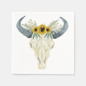 Zonnebloem en Bull Skull Servetten (Voorkant)