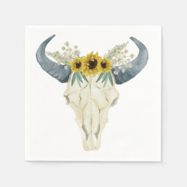 Zonnebloem en Bull Skull Servetten