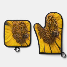 Zonnebloem en Bumblebee Oven Mitt Set