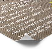 Zonnebloem en Burlap, Bloemenkunde Adverteren Poster (Hoek)