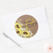 Zonnebloem en Burlap Bruiloft Label (Envelop)