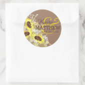 Zonnebloem en Burlap Bruiloft Label (Tas)
